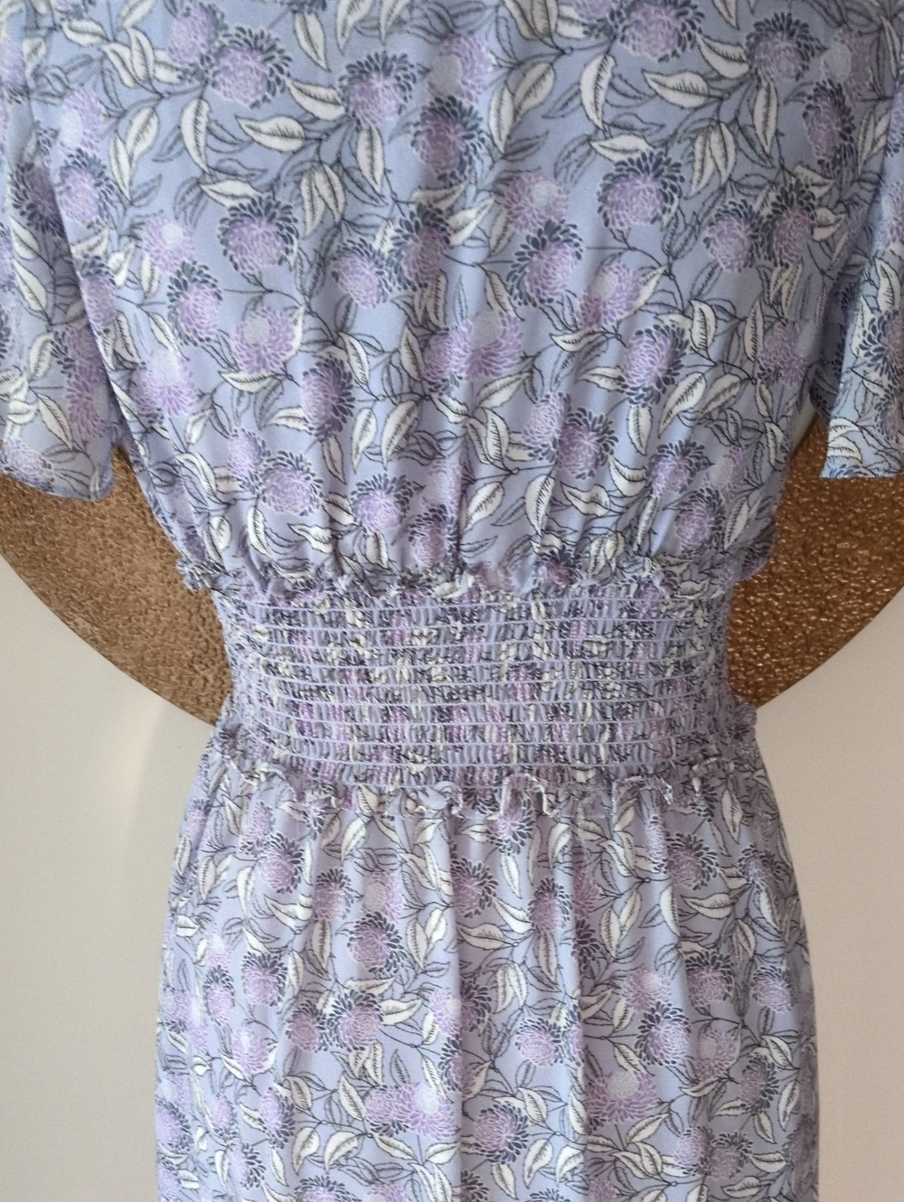 Max Studio Lilac Floral V-Neck Midi Dress - Picture 5 of 9